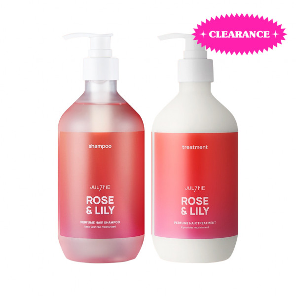 [JUL7ME] Perfume Hair Shampoo & Treatment Set - 500ml+500ml #Rose & Lily (EXP 2024-04-06)